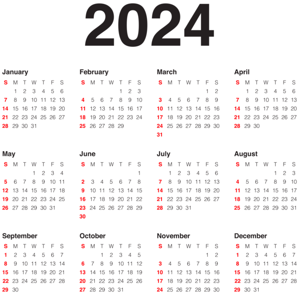 2024 Transparent Calendar Black PNG Image Gallery Yopriceville High   2024 Transparent Calendar Black PNG Image 